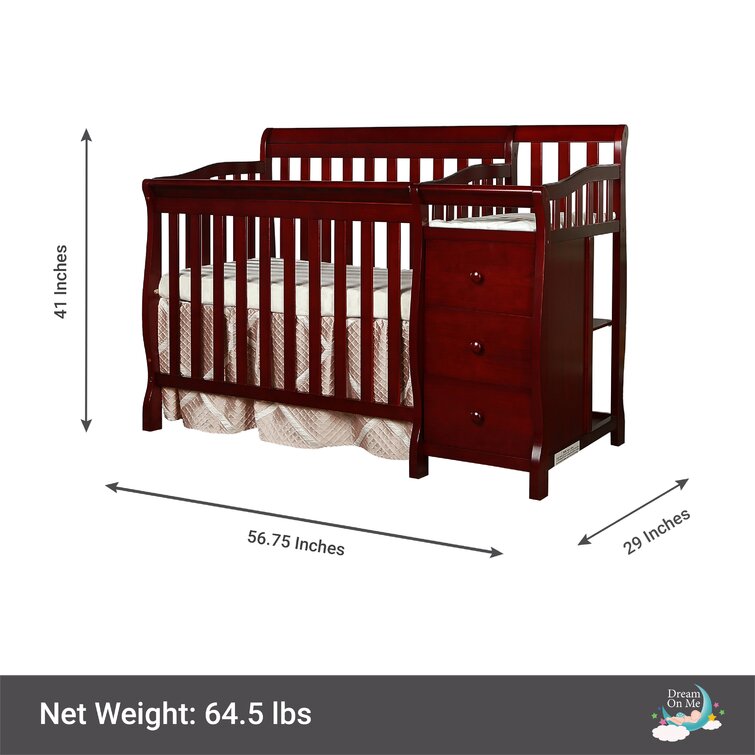 Dream on me mini cheap crib dimensions